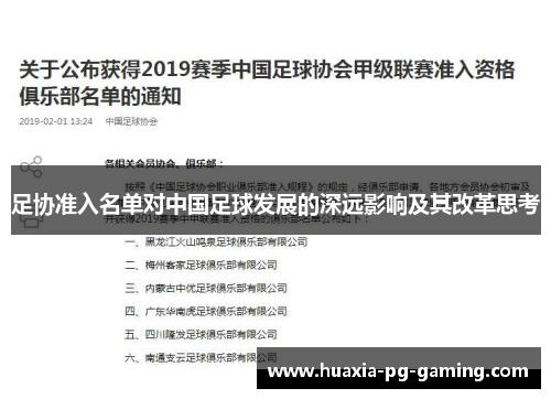 足协准入名单对中国足球发展的深远影响及其改革思考